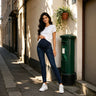 Women's Stretch Denim Maternity Pants with Belly Support